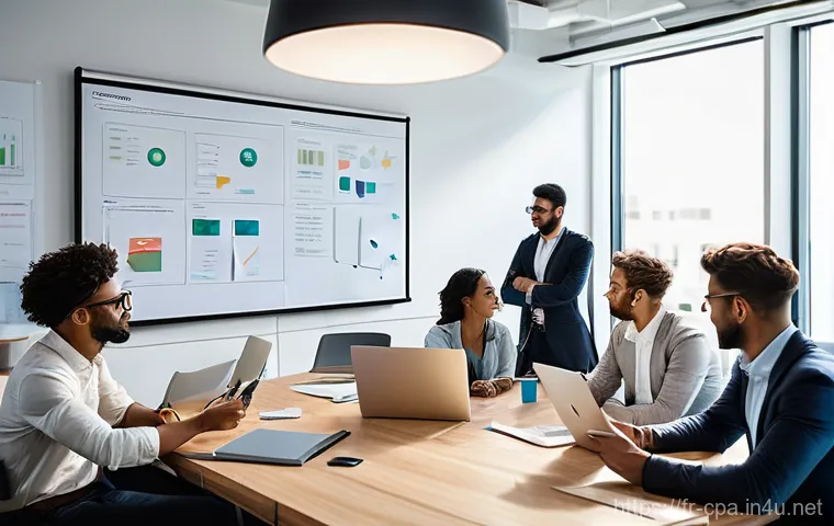 CPA 빅4 기업 문화 리뷰 - **Prompt:** A diverse group of young professionals and seasoned experts, wearing smart business casu...