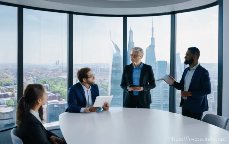 CPA 빅4 기업 문화 리뷰 - **Prompt:** A young professional, in smart-casual business attire (e.g., a stylish blouse and trouse...