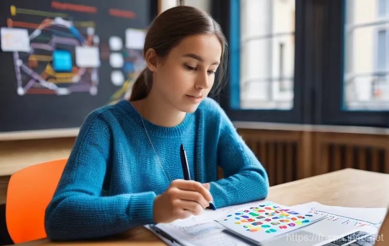 공인회계사 시험용 암기법 - **Prompt 1: Efficient Learning with Spaced Repetition and Mind Maps**
    "A vibrant, medium shot of...