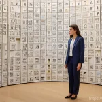 공인회계사와 세무 리스크 관리 - A young female French entrepreneur, dressed in a stylish business blouse and trousers, stands at the...